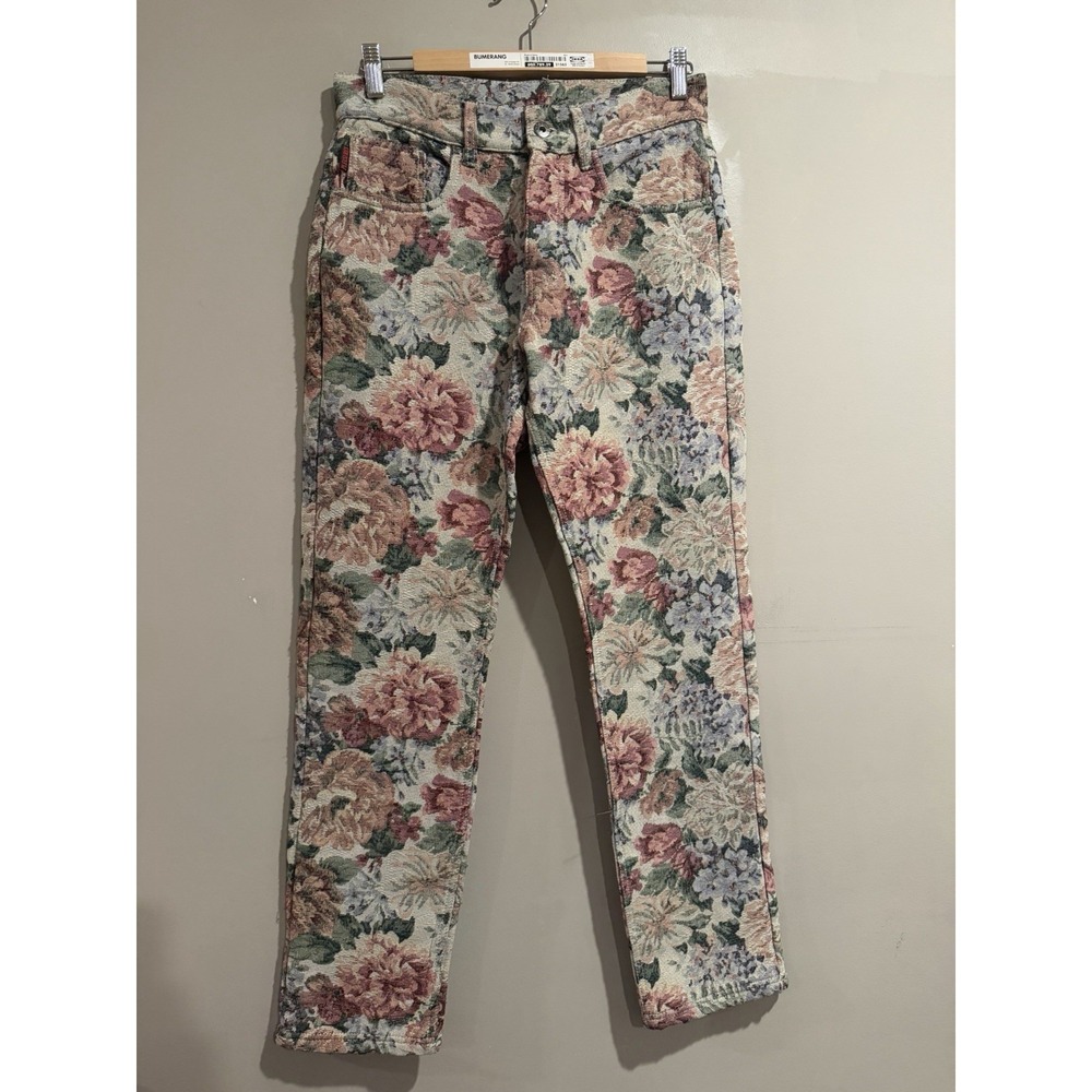 Pleasures Woven Floral Tapestry Trouser Pants Designer 5-Pocket‎ Poly Size 29